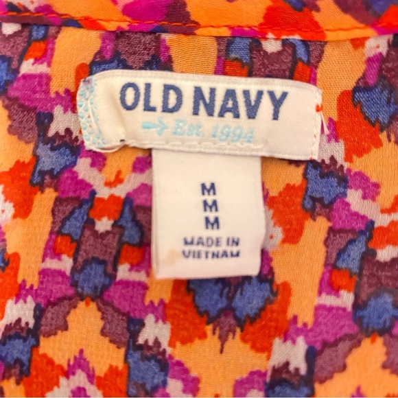 Old Navy Geometric Print V-Neck Sheer Swimwear Cover-Up fits M/L - Picture 10 of 11